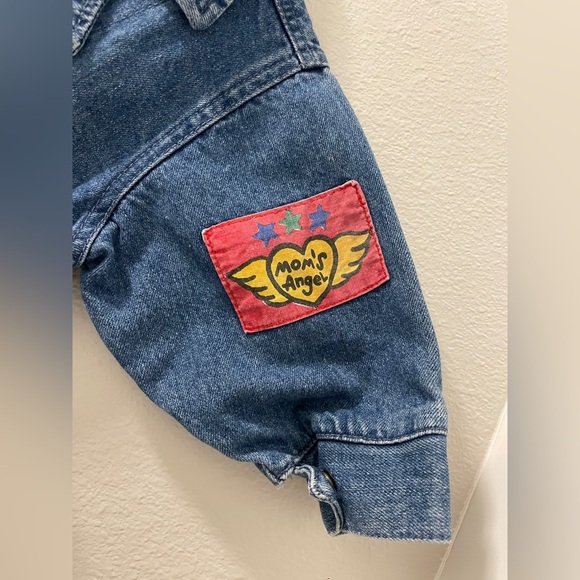 Vintage Hopscotch Toddler Denim Biker Jacket | 18M | Patch Rocker Style - Picture 5 of 9